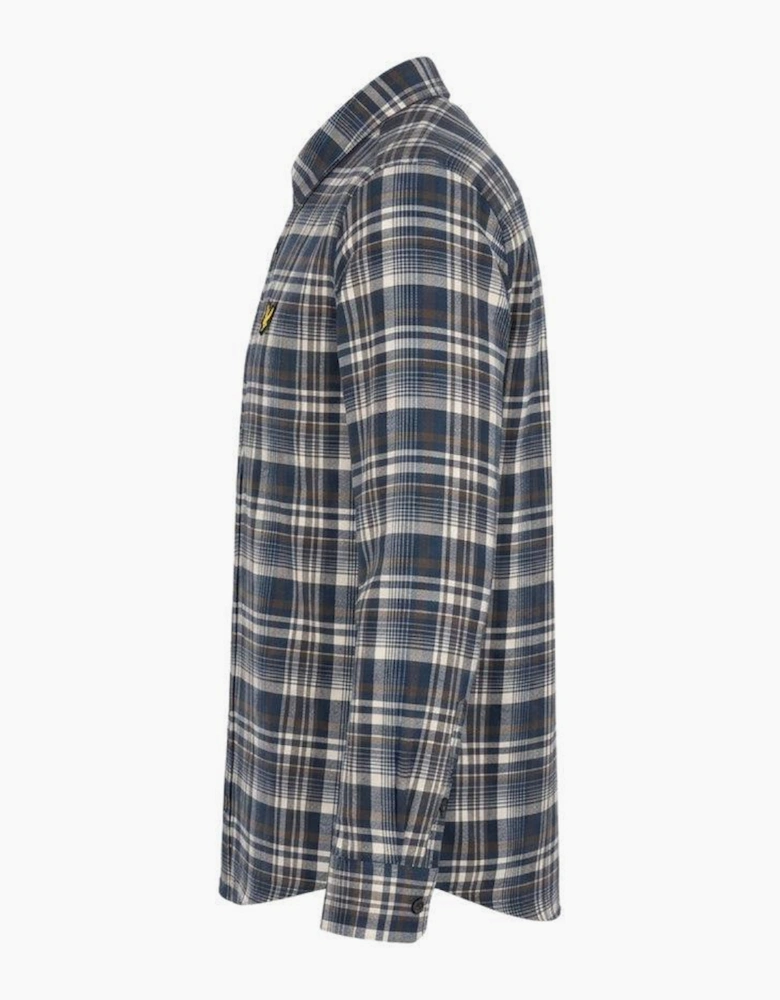 Lyle & Scott L/S Brushed Check Shirt Aegean Blue