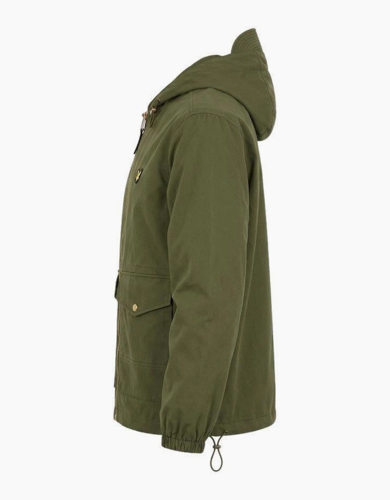Lyle & Scott Waxed Hooded Utility Jacket True Olive