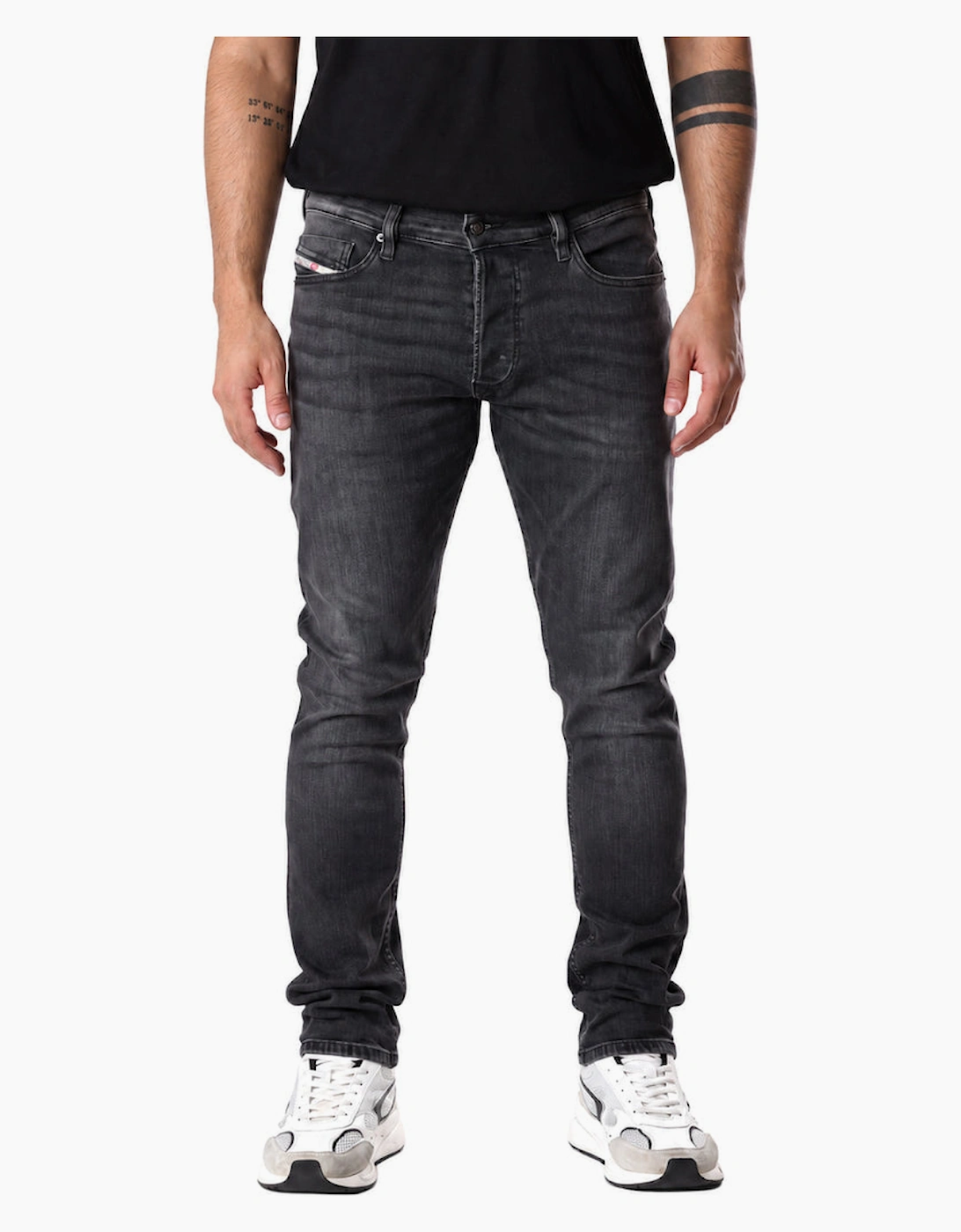 Diesel Buster-X Men's Dark Grey Faded Denim Jeans