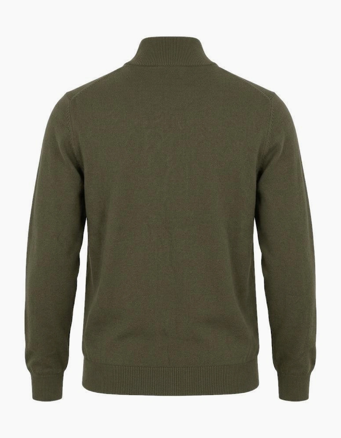 Lyle & Scott Cotton Merino Quarter Zip Jumper Khaki Ash