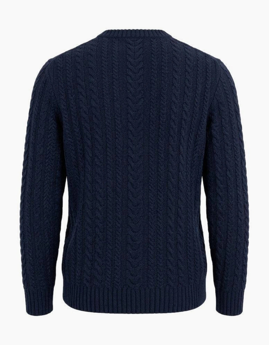 Lyle & Scott Cable Knit Crew Neck Jumper Dark Navy Marl