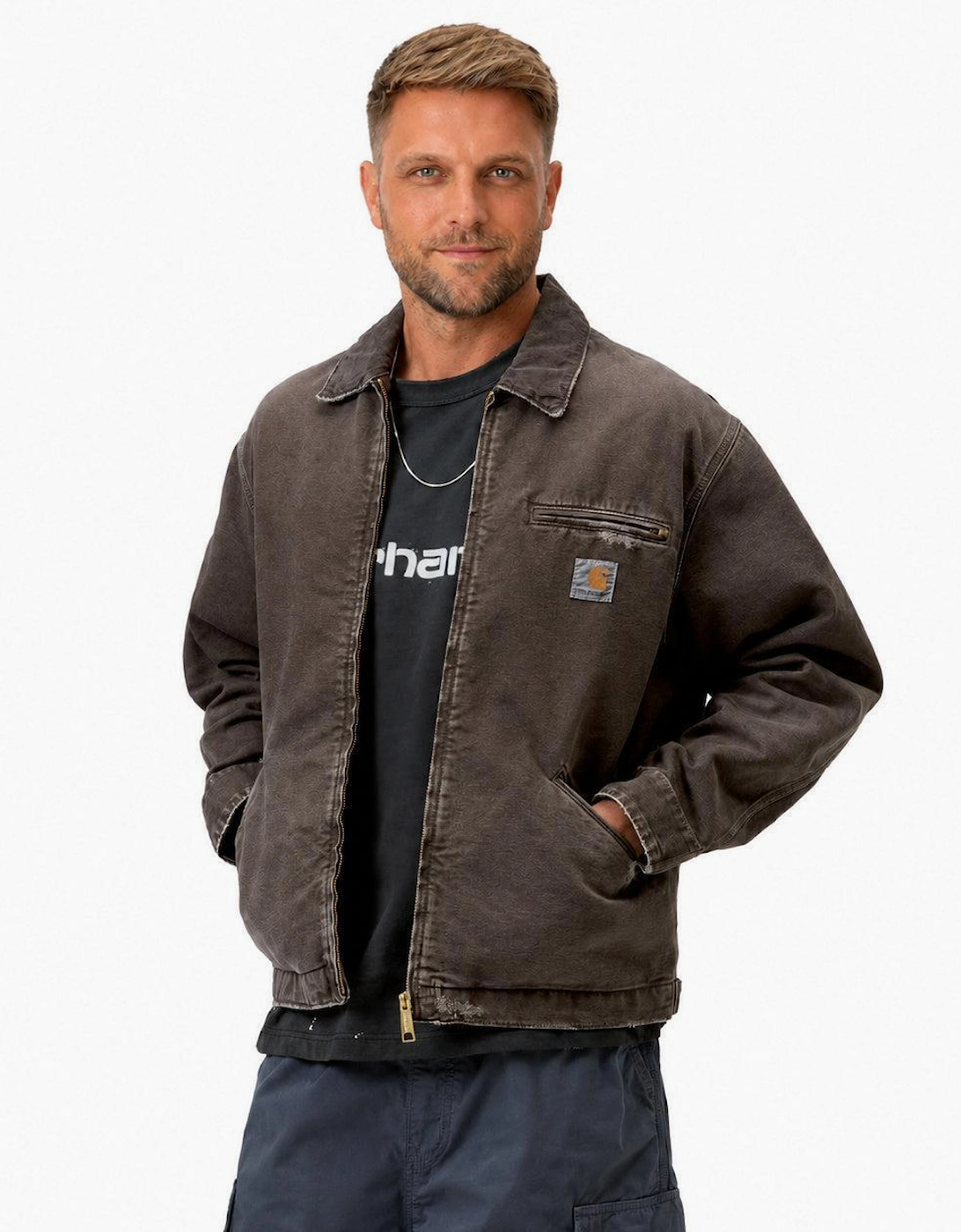 Carhartt WIP OG Detroit Jacket Tobacco/Tobacco/Destroy Wash