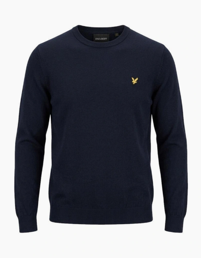 Lyle & Scott Cotton Merino Crew Neck Jumper Dark Navy