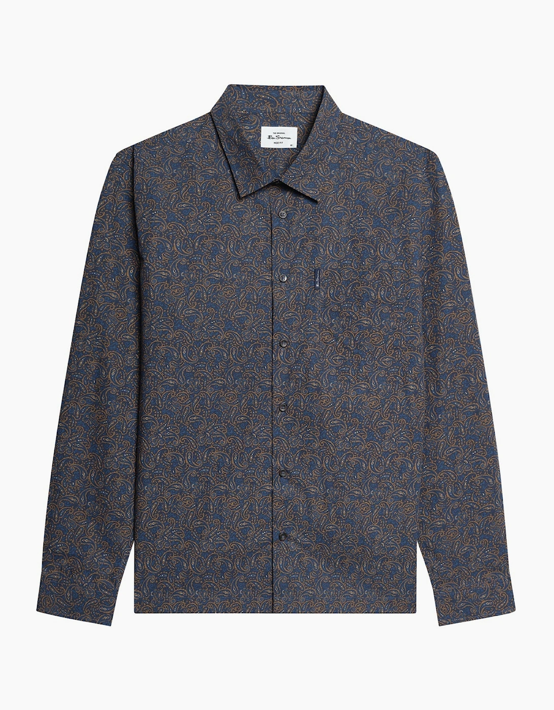 Ben Sherman Mens Paisley Print Long Sleeve Shirt