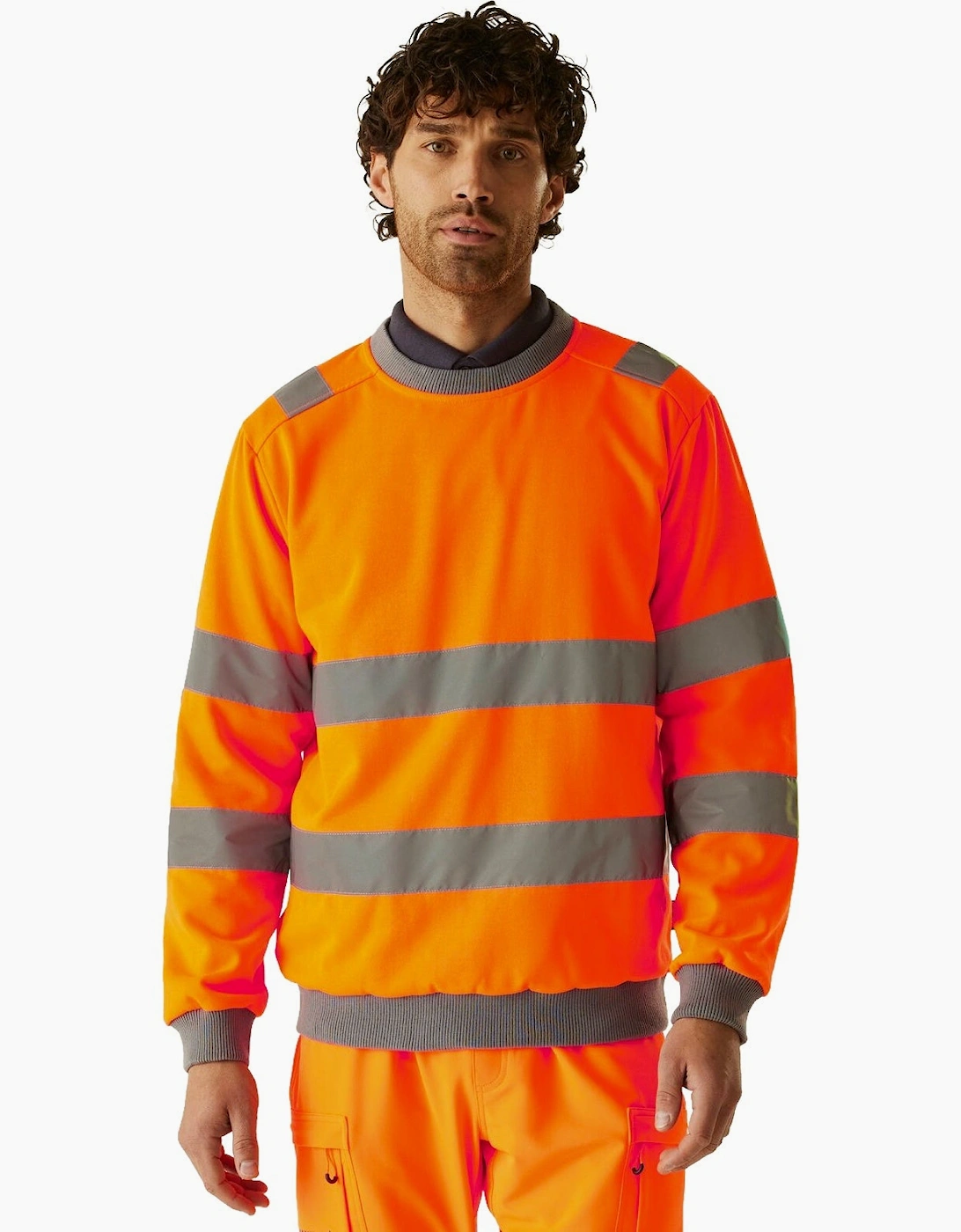 Regatta Mens Hi-Vis Pro Crew Neck Sweatshirt