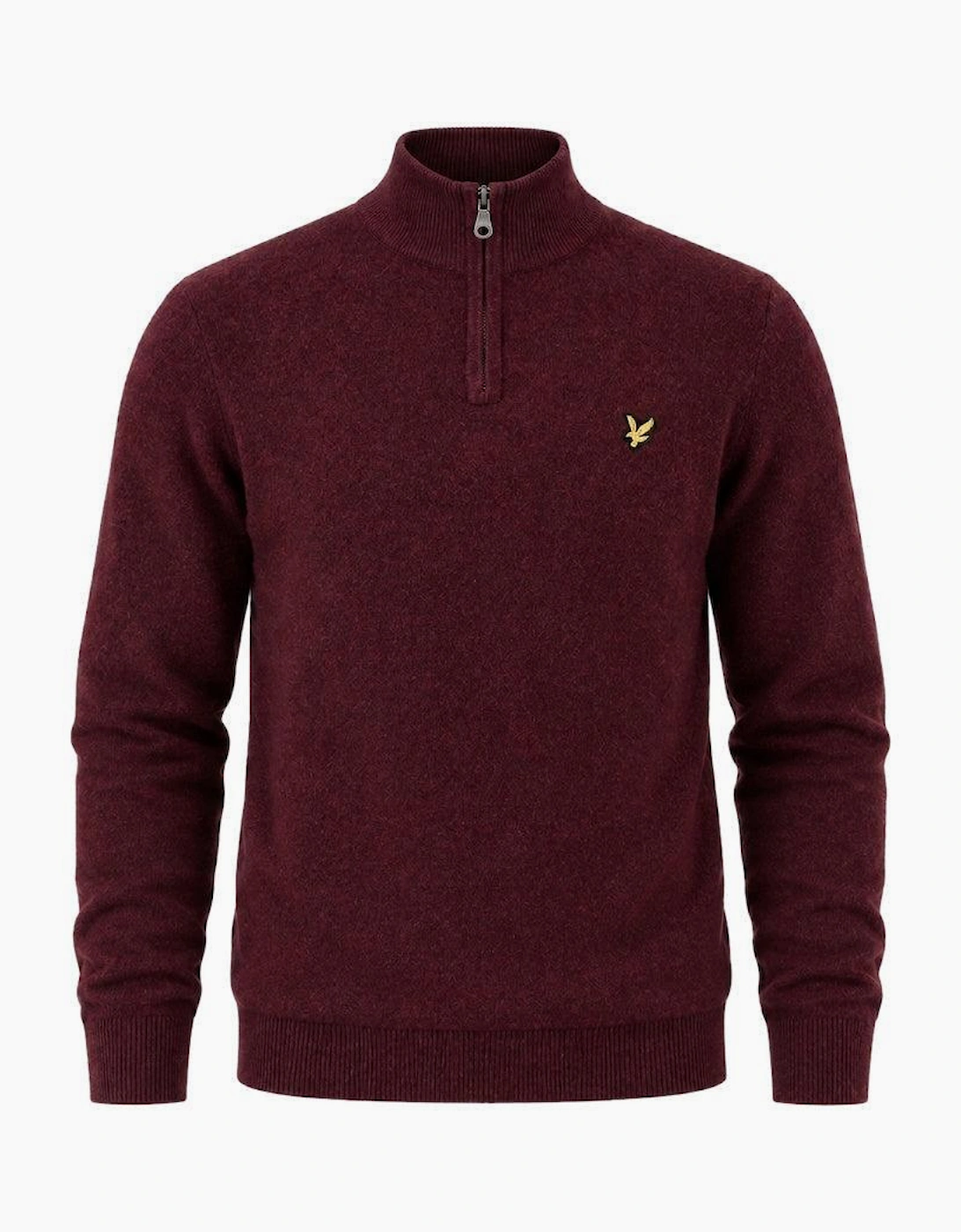 Lyle & Scott Lambswool Blend Quarter Zip Jumper Beetroot Marl