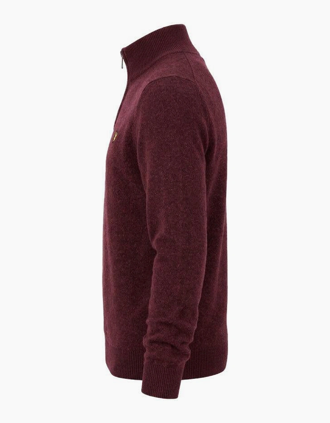 Lyle & Scott Lambswool Blend Quarter Zip Jumper Beetroot Marl