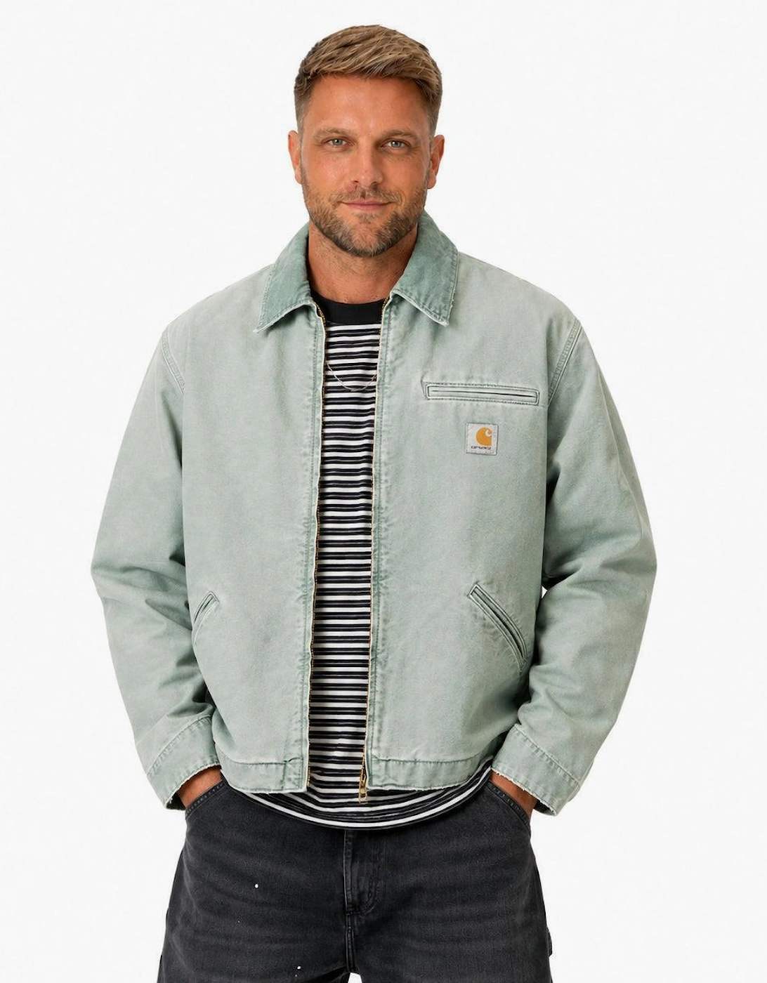 Carhartt WIP OG Detroit Jacket Shady Green/Shady Green/Destroy Wash