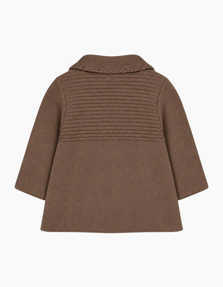 Brown Knit Long Cardigan Coat