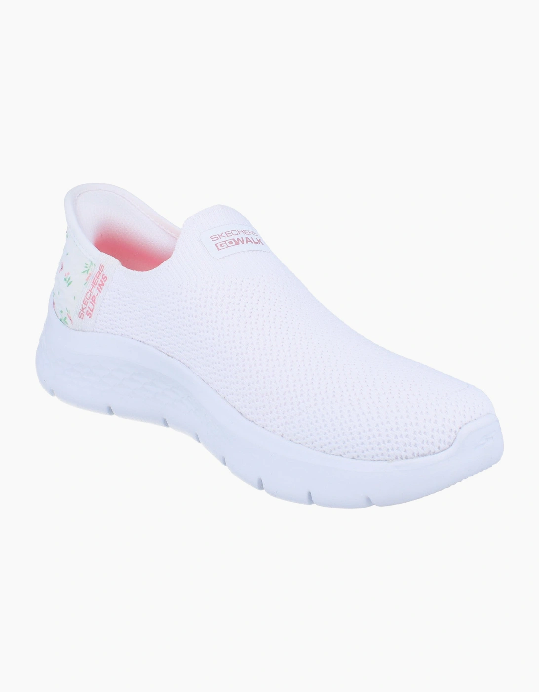 Skechers Slip Ins Go Walk Flex - Sunset Rose Womens Trainers 124822 Shoes  WHT