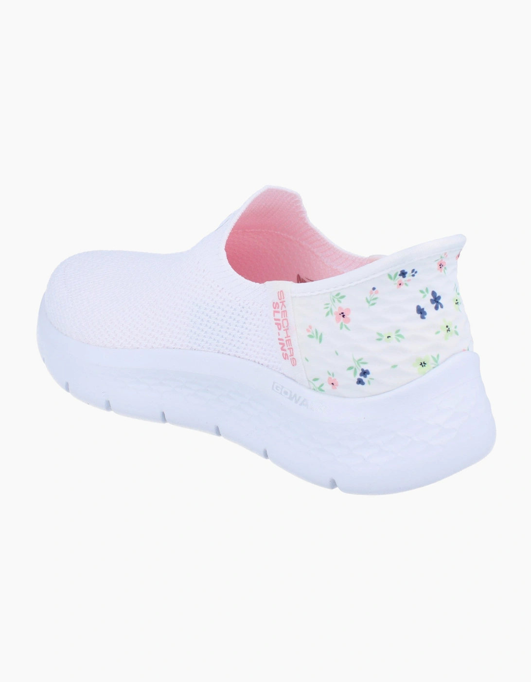Skechers Slip Ins Go Walk Flex - Sunset Rose Womens Trainers 124822 Shoes  WHT