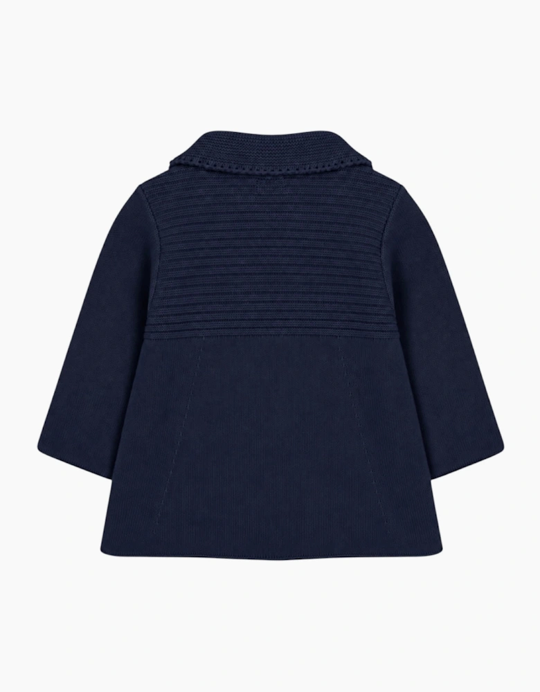 Navy Knit Long Cardigan Coat