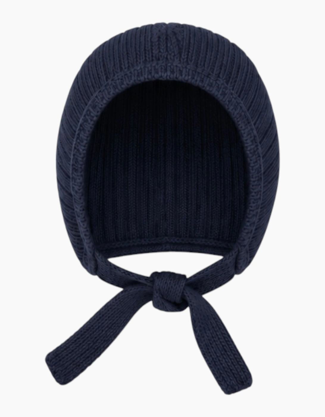 Navy Knit Tie Bonnet