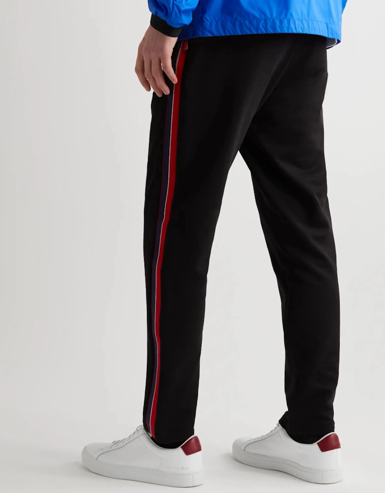 MONCLER STRIPED STRAIGHT LEG SWEATPANTS BLACK