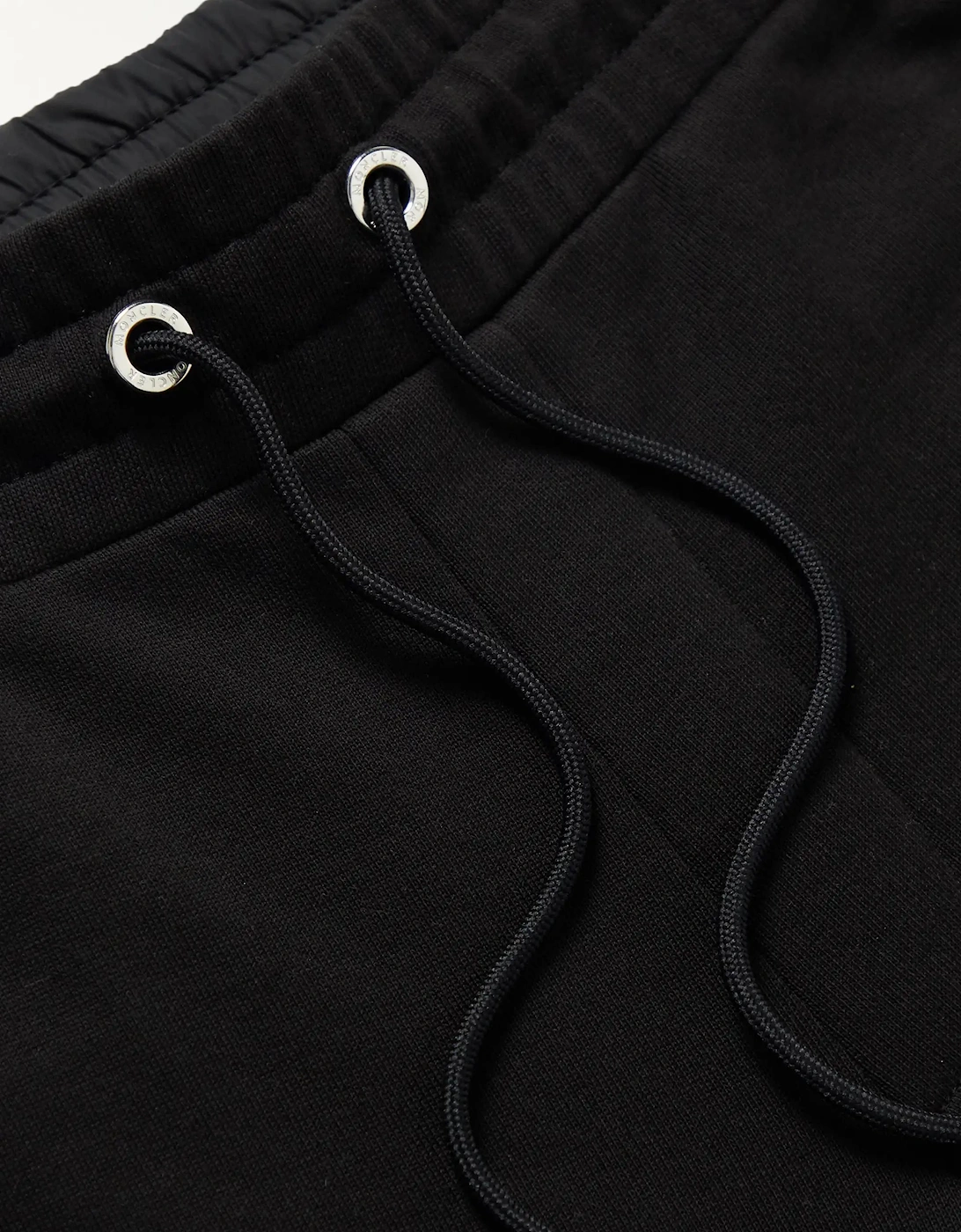 MONCLER STRIPED STRAIGHT LEG SWEATPANTS BLACK