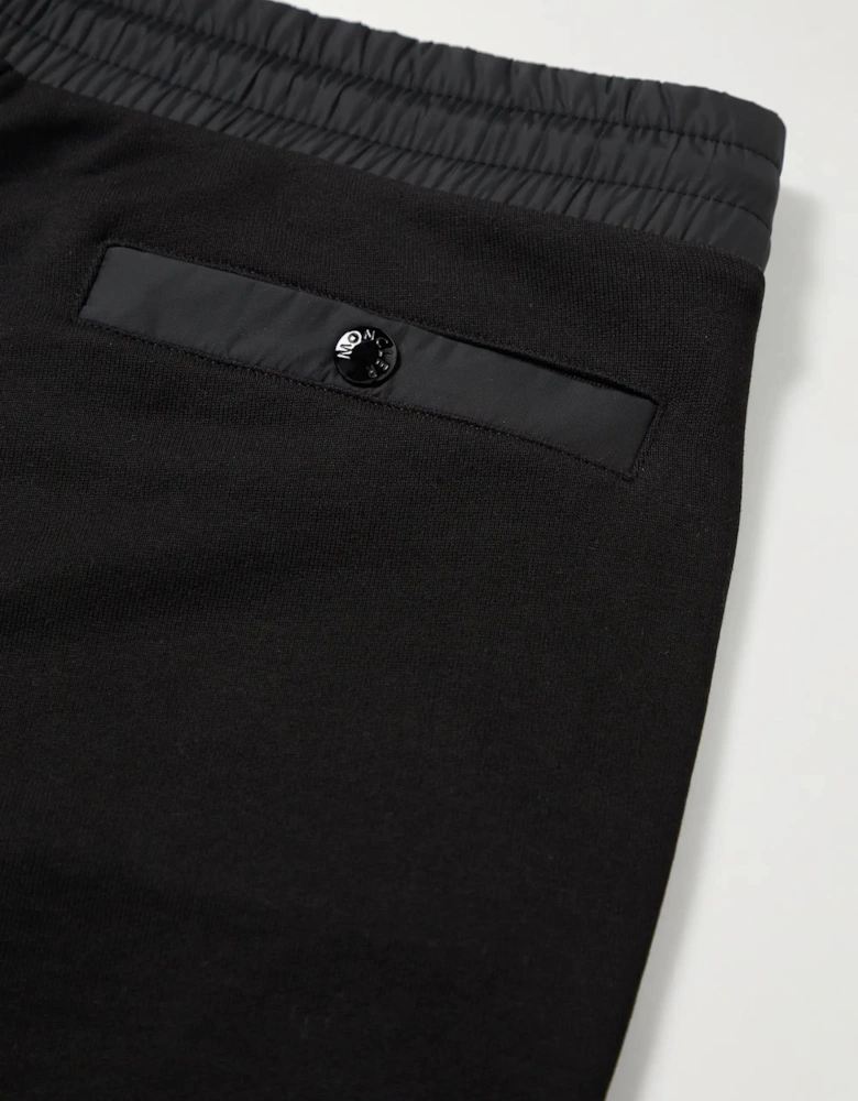 MONCLER STRIPED STRAIGHT LEG SWEATPANTS BLACK