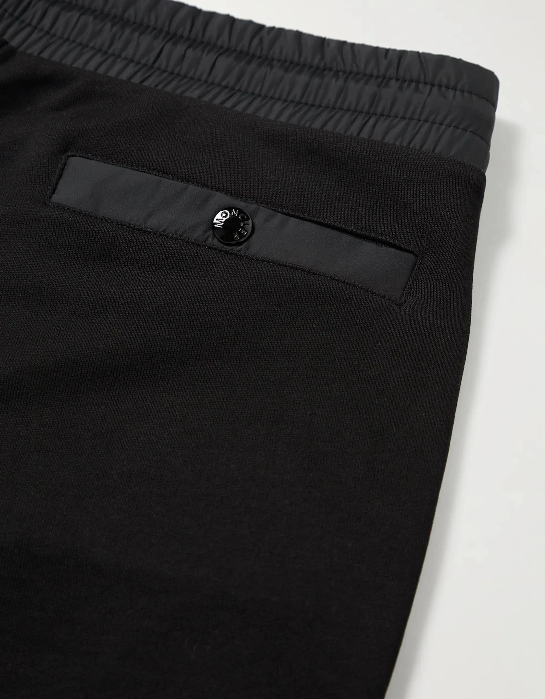 MONCLER STRIPED STRAIGHT LEG SWEATPANTS BLACK