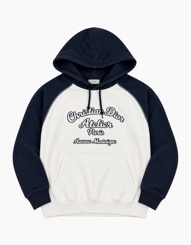 DIOR CHRISTIAN DIOR ATELIER HOODIE WHITE NAVY