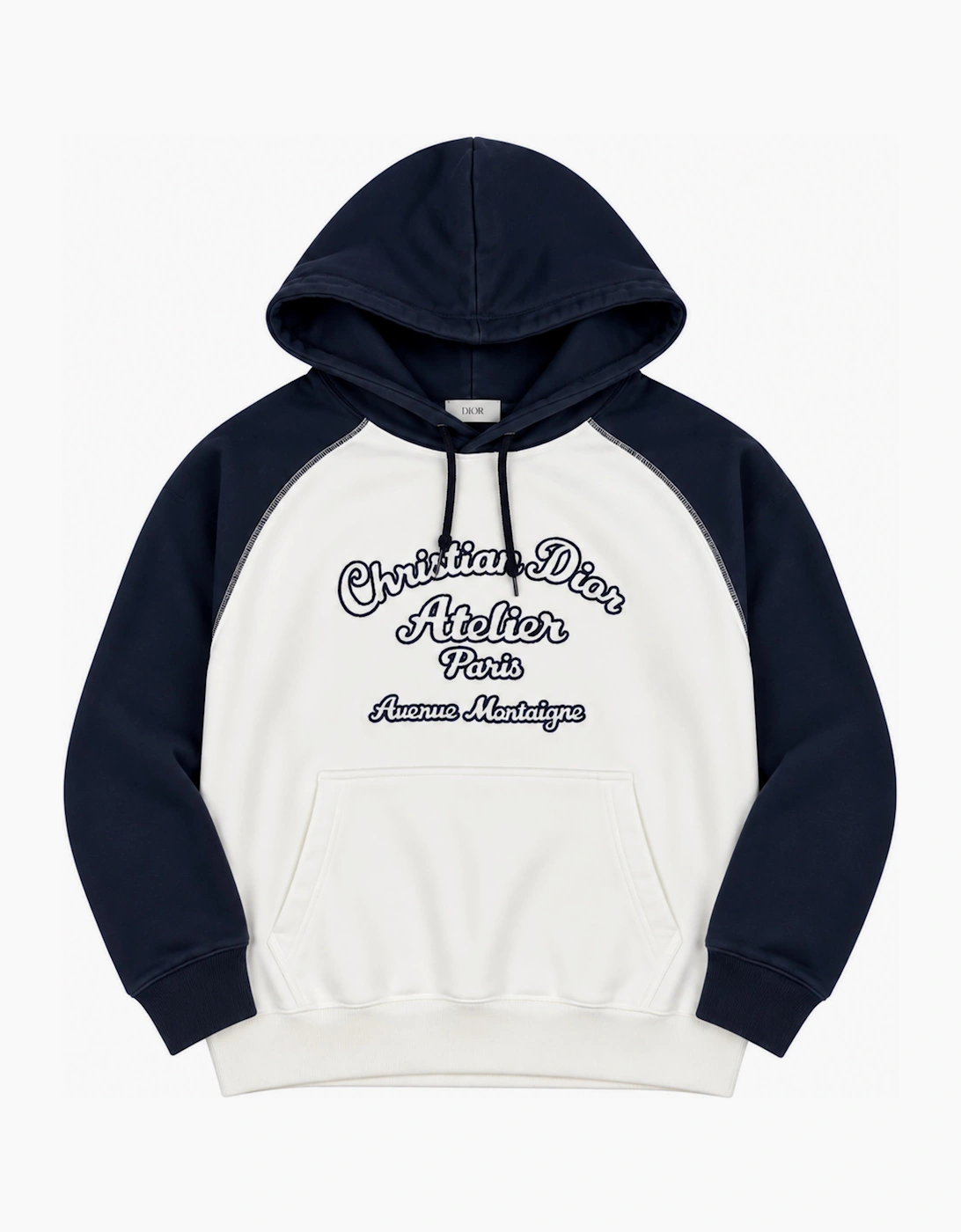 DIOR CHRISTIAN DIOR ATELIER HOODIE WHITE NAVY