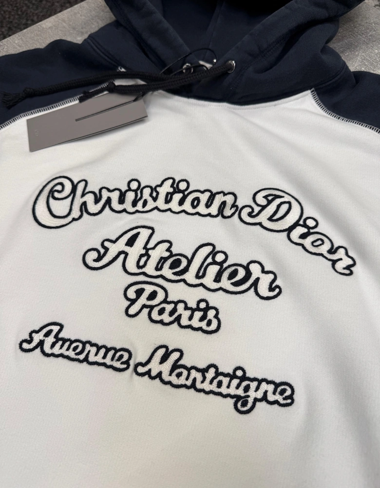 DIOR CHRISTIAN DIOR ATELIER HOODIE WHITE NAVY