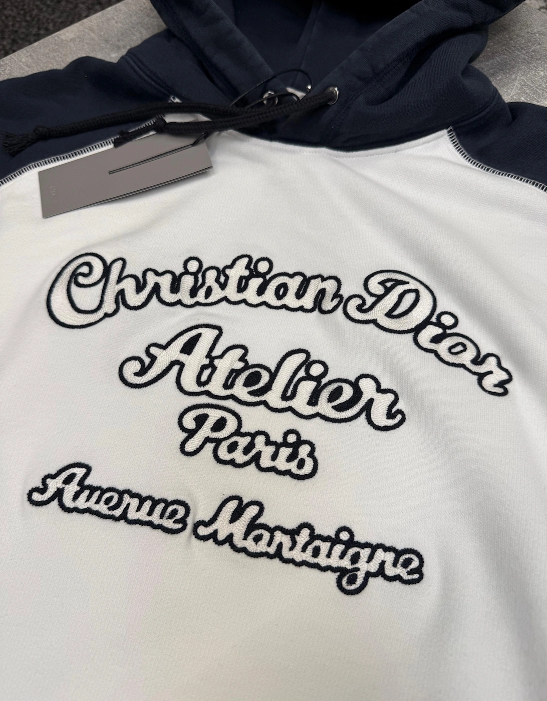 DIOR CHRISTIAN DIOR ATELIER HOODIE WHITE NAVY