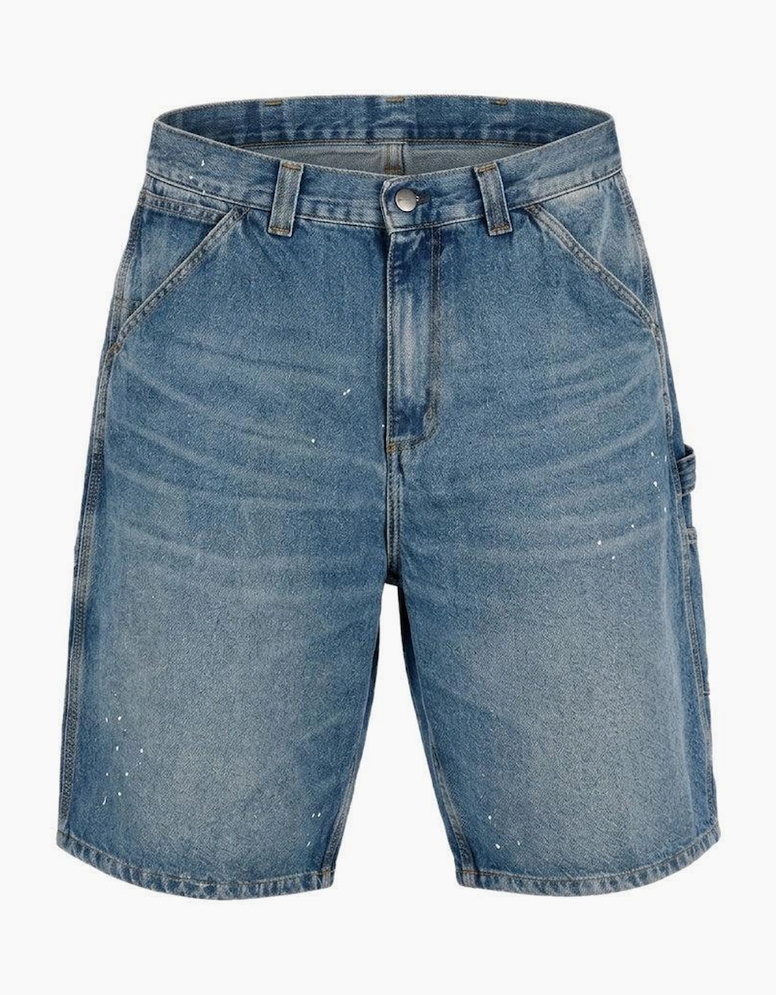 Carhartt WIP Denim OG Single Knee Short Blue Destroy Wash Splatter