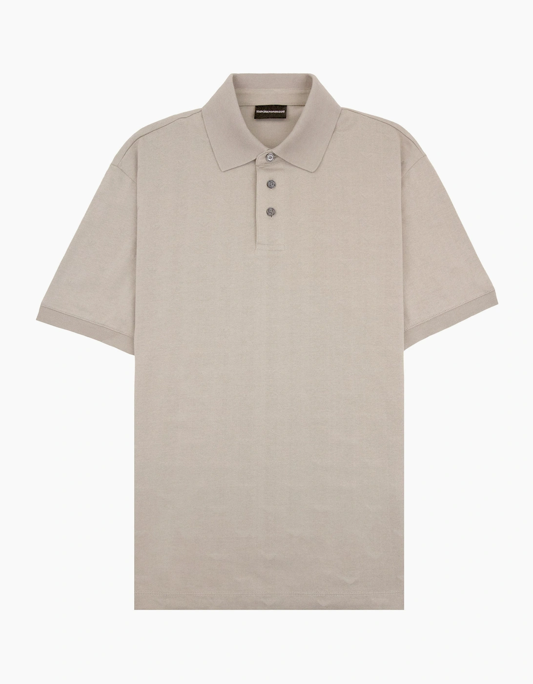 Emporio Armani All Over Micro Eagle Polo Beige