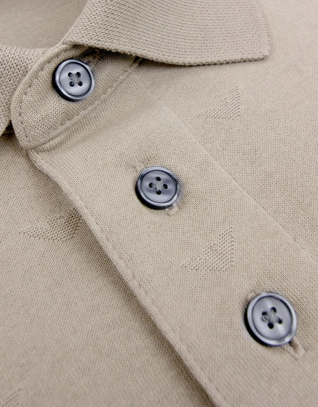 Emporio Armani All Over Micro Eagle Polo Beige