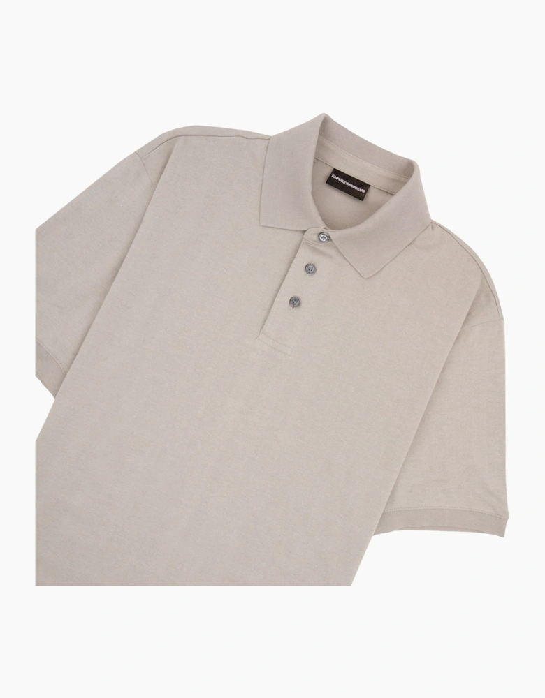 Emporio Armani All Over Micro Eagle Polo Beige