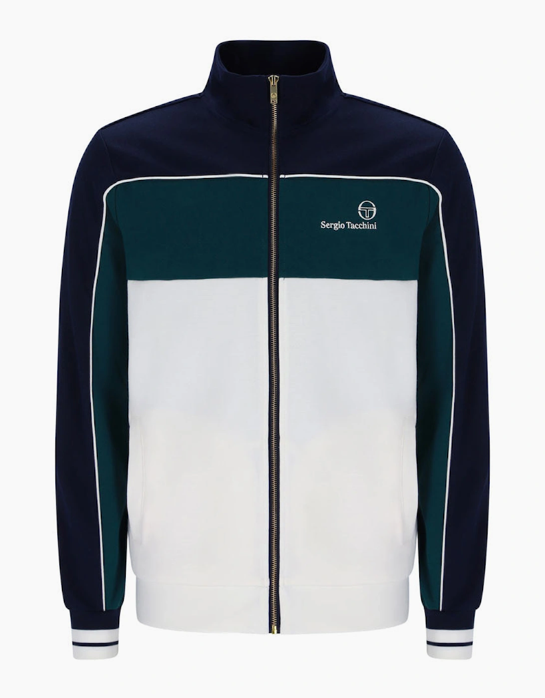Sergio Tacchini Spiga Track Top - Maritime Blue Navy/Deep Teal/Gardenia
