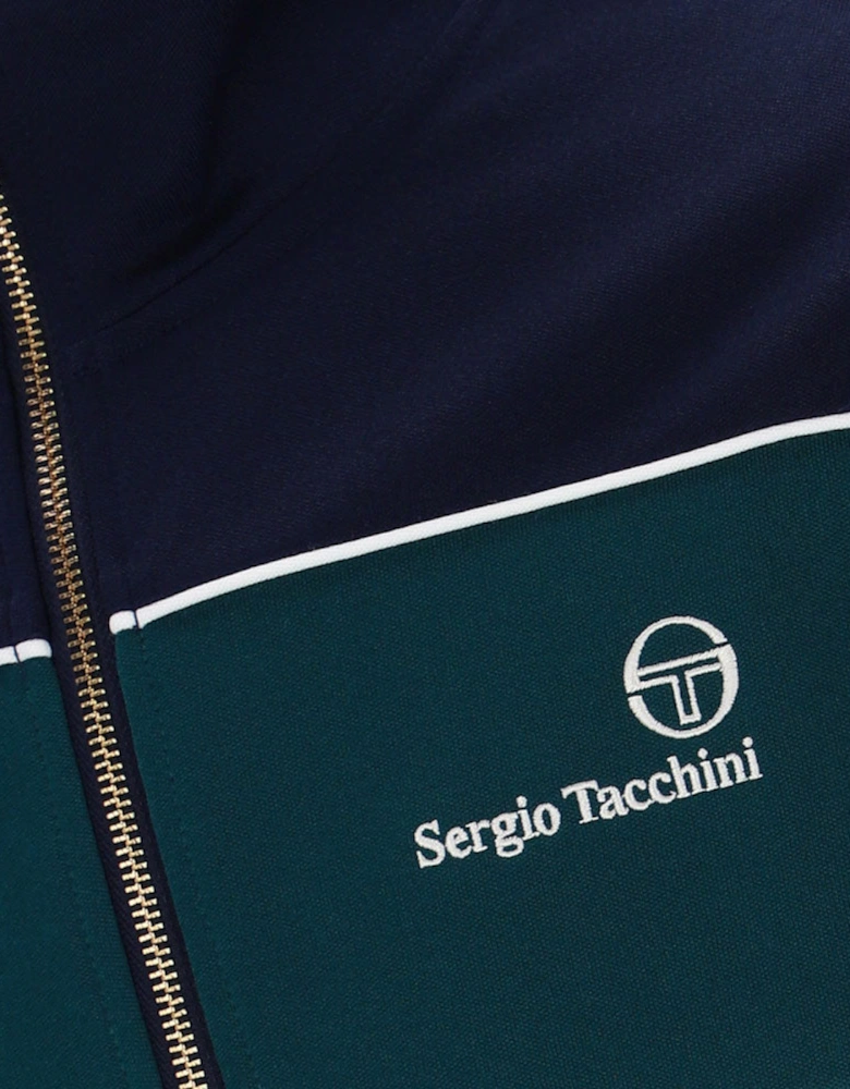 Sergio Tacchini Spiga Track Top - Maritime Blue Navy/Deep Teal/Gardenia