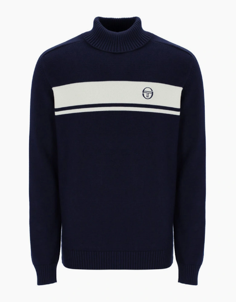 Sergio Tacchini Damarindo Turtle Neck Jumper - Maritime Blue/Gardenia