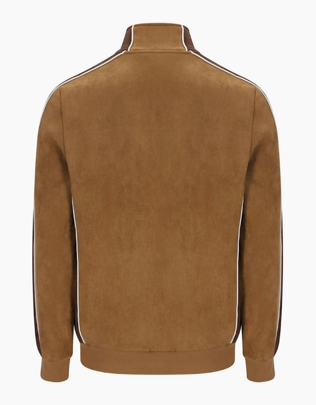 Sergio Tacchini Contrasto Suede Track Top - Golden Brown/Potting Soil/Gardenia