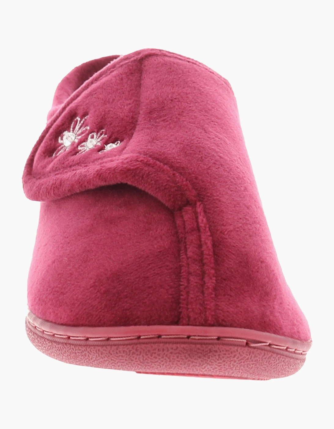 Strollers Womens Slippers Aloha Touch Fastening burgundy UK Size