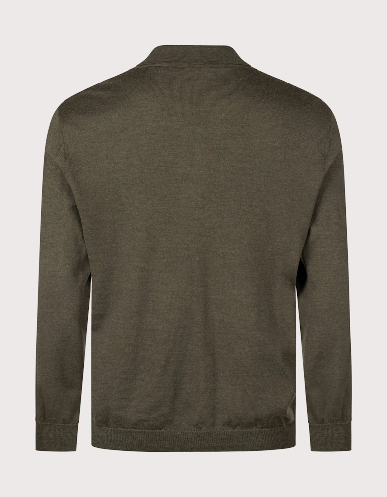 Regular Fit Knitted Long Sleeve Riou Polo Shirt