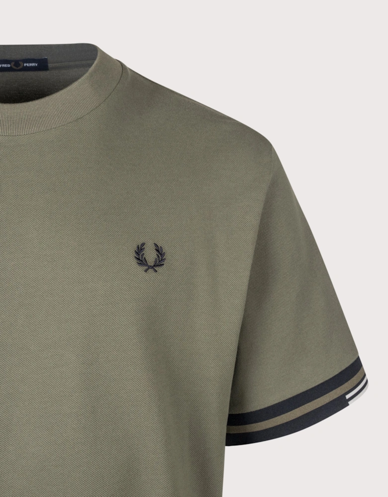 Relaxed Fit Tipped Cuff Piqué T-Shirt