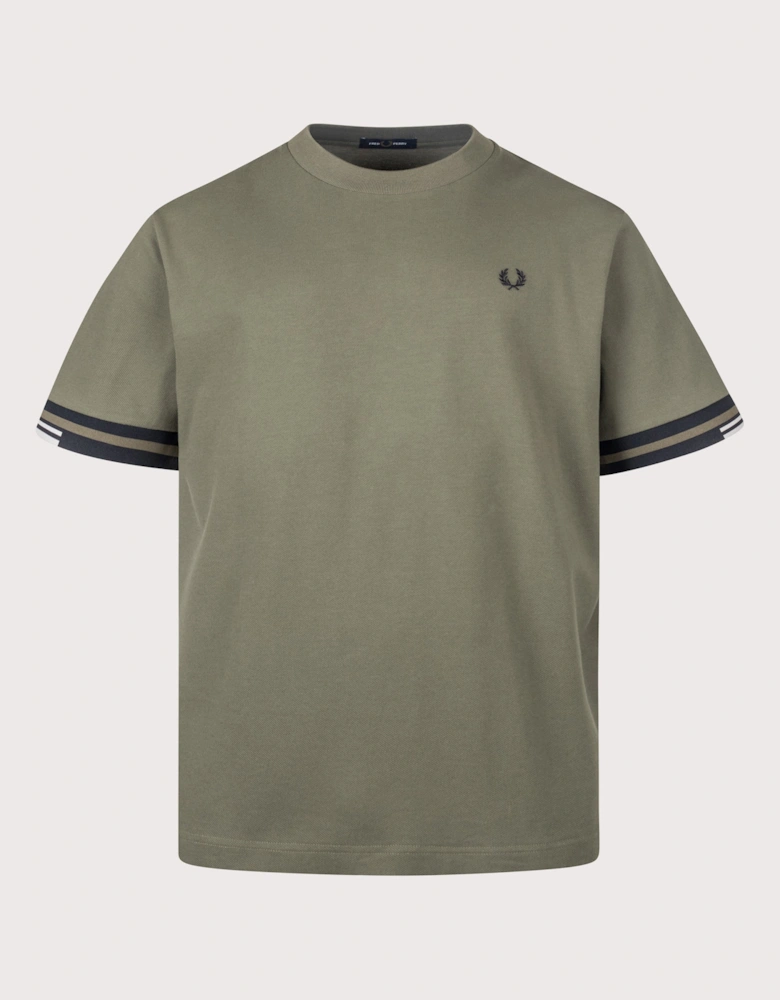 Relaxed Fit Tipped Cuff Piqué T-Shirt