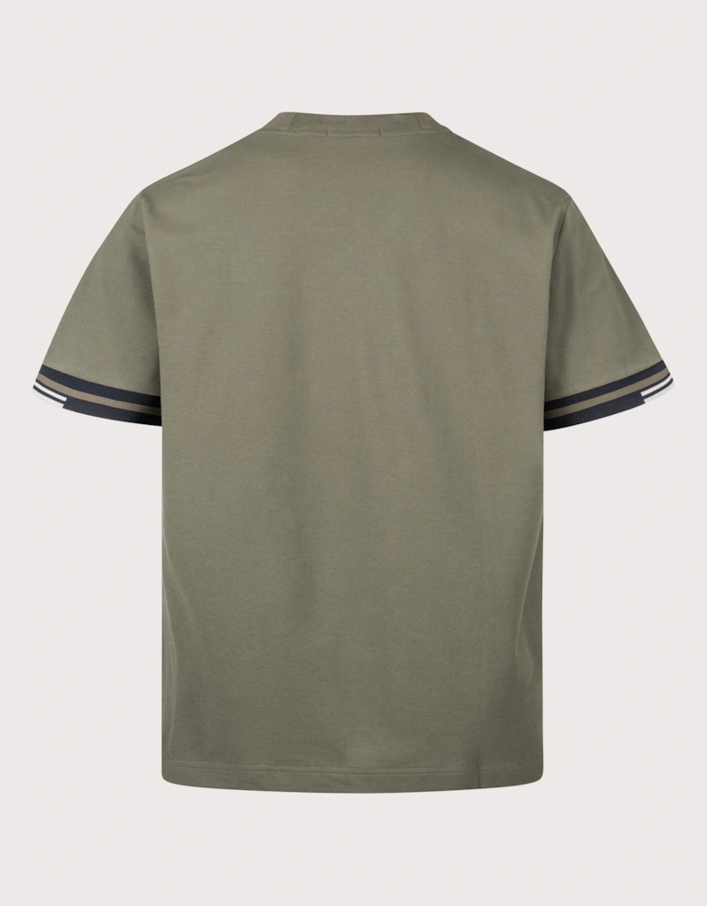 Relaxed Fit Tipped Cuff Piqué T-Shirt