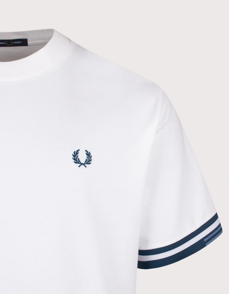 Relaxed Fit Tipped Cuff Piqué T-Shirt