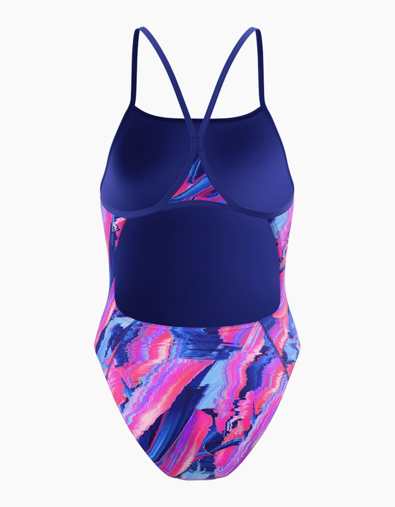 Speedo Womens/Ladies Turnback Printed One Piece Swimsuit