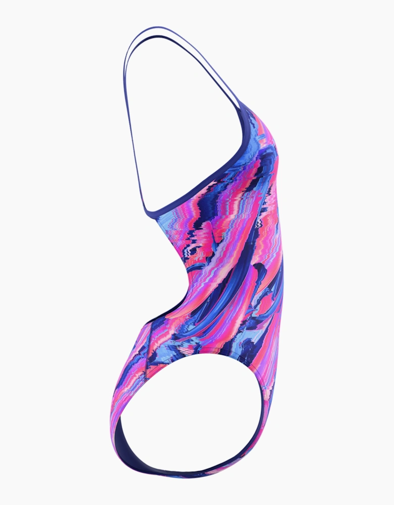 Speedo Womens/Ladies Turnback Printed One Piece Swimsuit