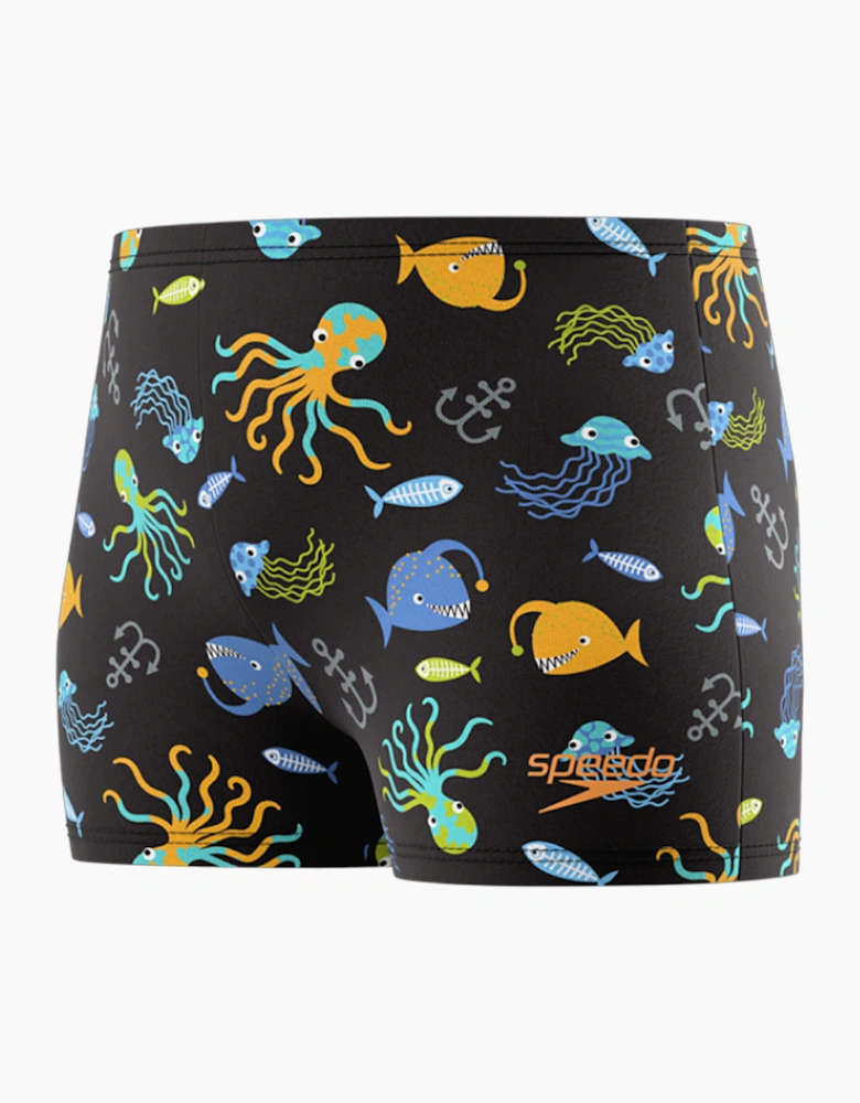 Speedo Boys Marine Animals All-Over Print Swim Shorts
