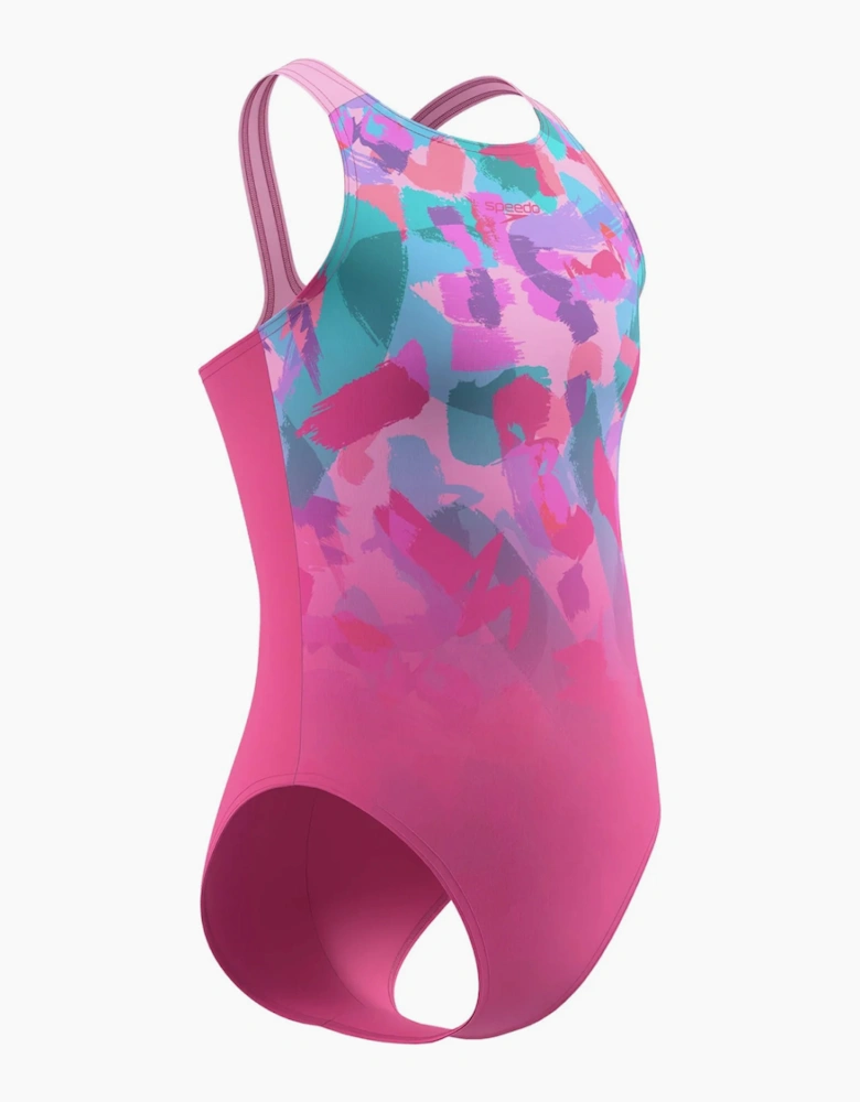 Speedo Girls Pulseback Printed One Piece Swimsuit