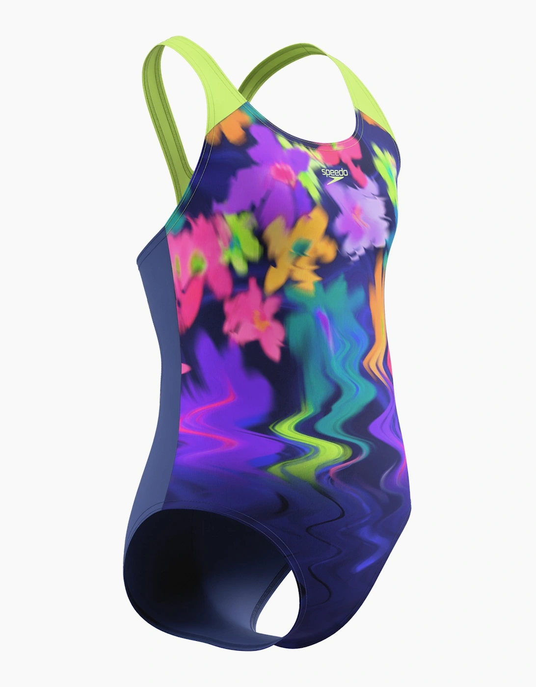 Speedo Girls Abstract Floral Splashback One Piece Swimsuit