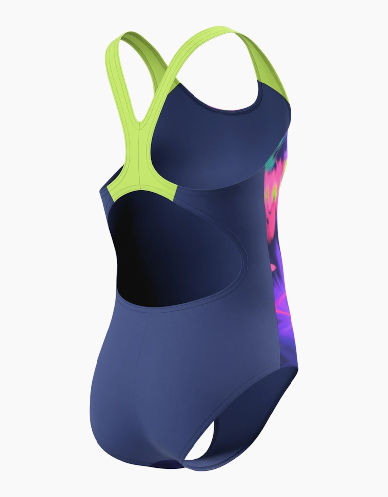Speedo Girls Abstract Floral Splashback One Piece Swimsuit