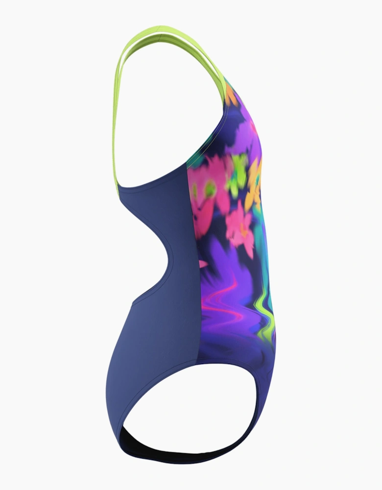 Speedo Girls Abstract Floral Splashback One Piece Swimsuit