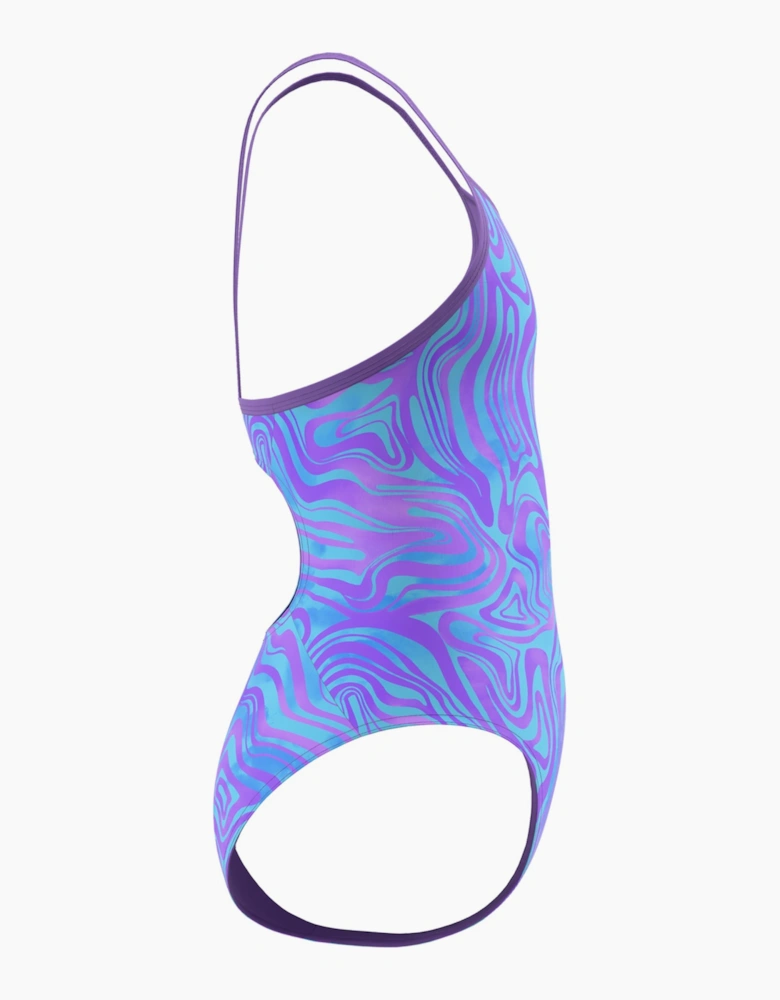 Speedo Girls Printed Thin Strap One Piece Swimsuit