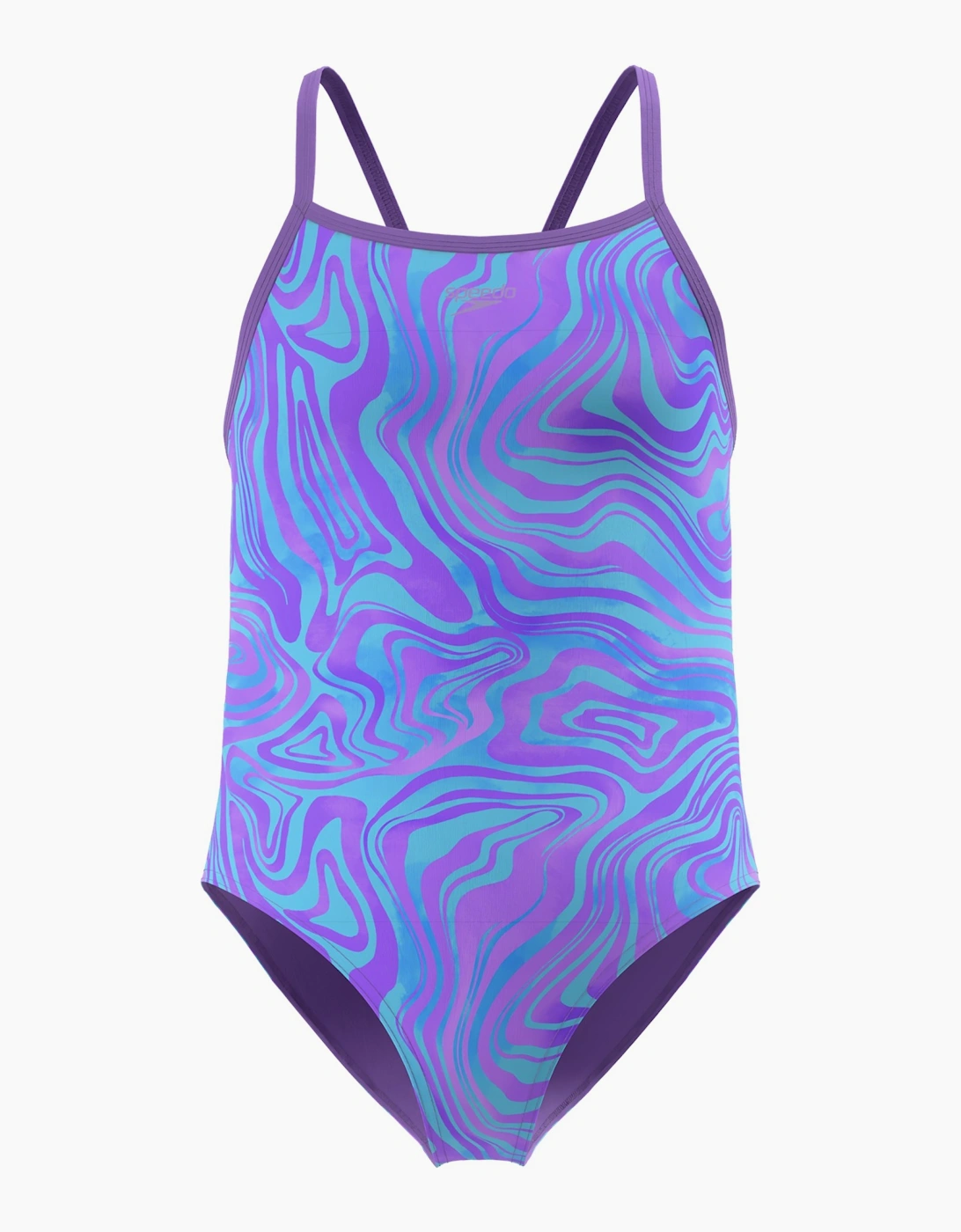 Speedo Girls Printed Thin Strap One Piece Swimsuit