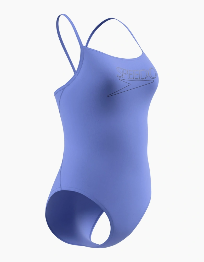 Speedo Womens/Ladies Logo Endurance+ Thin Strap One Piece Swimsuit