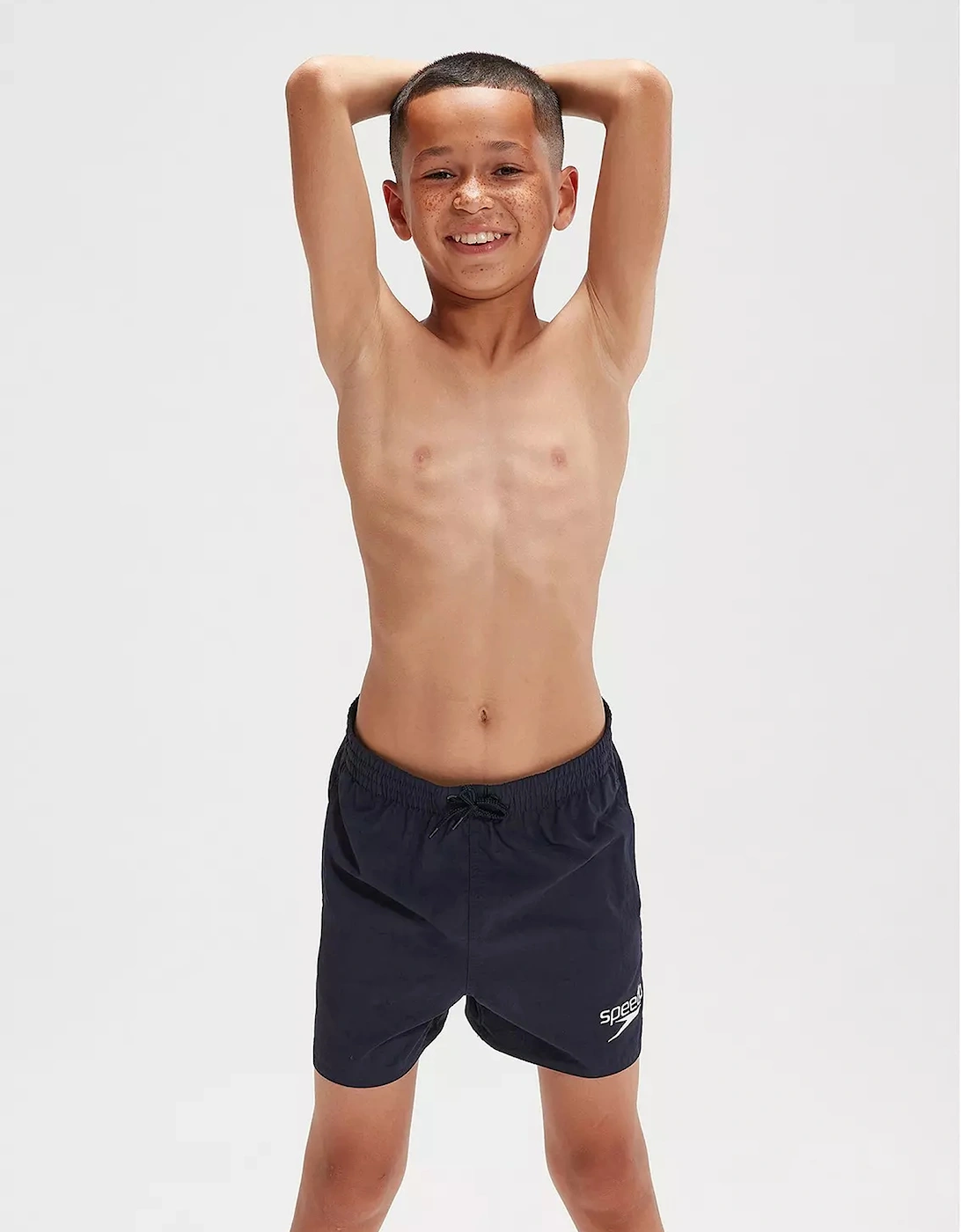 Speedo Boys Essentials Endurance+ Max Stacked Logo Swim Shorts